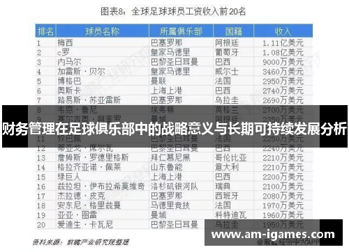 财务管理在足球俱乐部中的战略意义与长期可持续发展分析